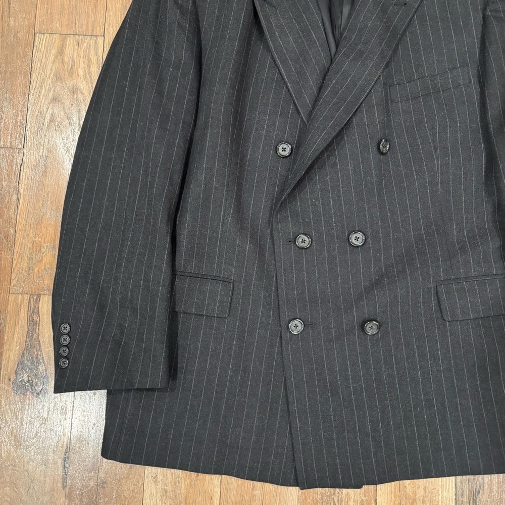 Burberrys Double Breasted Vintage Men’s 100% wool Pinstripe Jacket Size 46R - Picture 9 of 15